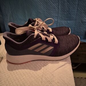 Adidas Women's Purple and White Sneakers